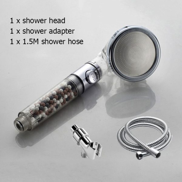 New Tourmaline balls Filter Shower Head Water saving 3 Modes adjustable SPA shower head on/off button high pressure shower - Image 13