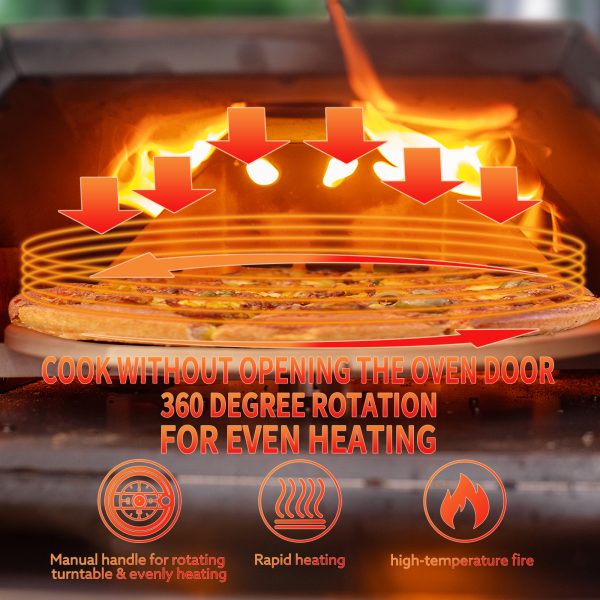 Semi-Automatic Silver 12 Outdoor Pizza Oven Portable Wood Fired Pizza Oven - Image 9