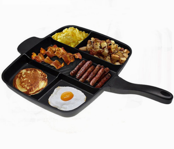 Frying Pan 5 in 1 Magic Grill Pan Master Pan Non-Stick Divided Grill Pan Fry Oven Skillet Cookware Kitchen Accessories