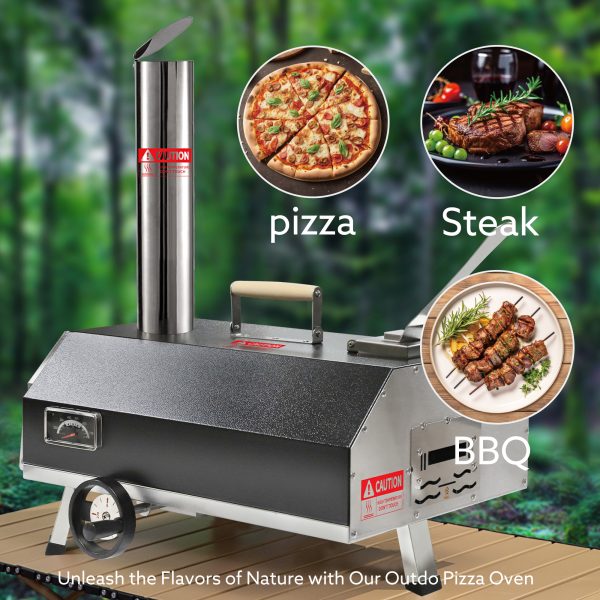 Semi-Automatic Black 12 Outdoor Pizza Oven Portable Wood Fired Pizza Oven Outdoor - Image 17