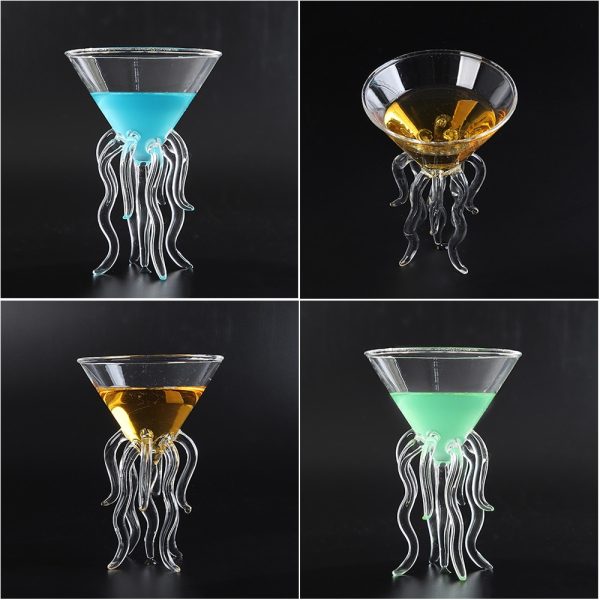 Octopus Cocktail Glass Transparent Jellyfish Glass Cup Juice Glass Goblet Conical Wine Champagne Glass - Image 6