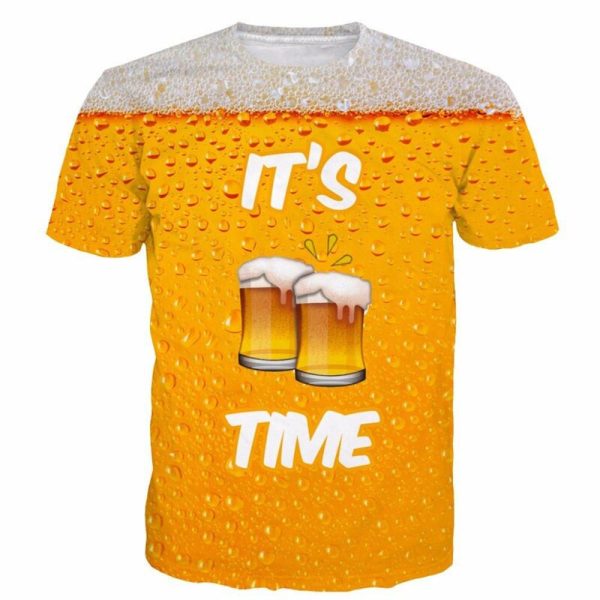 Funny Beer Time Letters T Shirts