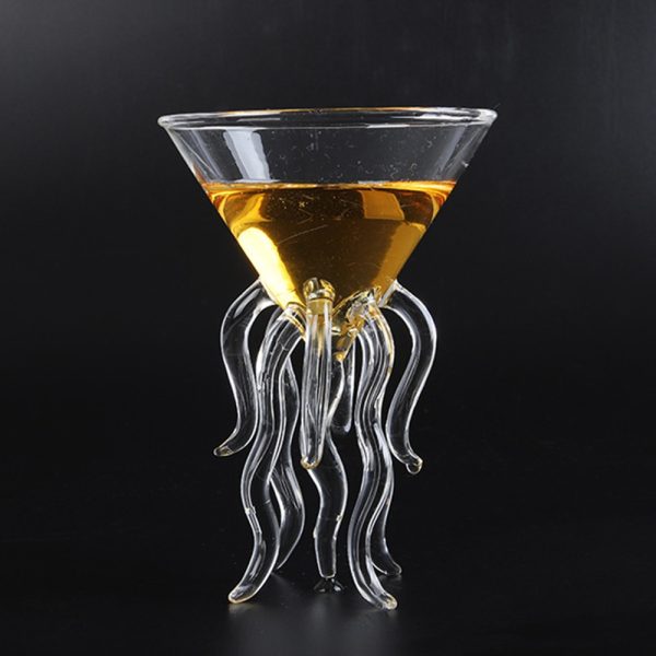 Octopus Cocktail Glass Transparent Jellyfish Glass Cup Juice Glass Goblet Conical Wine Champagne Glass - Image 3