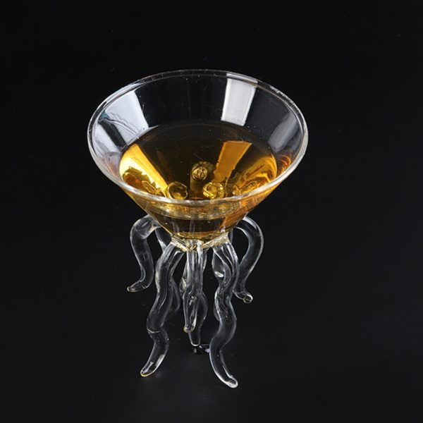 Octopus Cocktail Glass Transparent Jellyfish Glass Cup Juice Glass Goblet Conical Wine Champagne Glass - Image 4