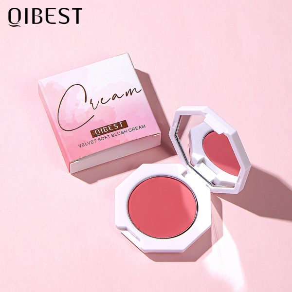 QIBEST Velvet Blush Cream Moist And Delicate Natural Repairing Rouge Cream Blush Powder Cream Is Easy To Color - Image 4