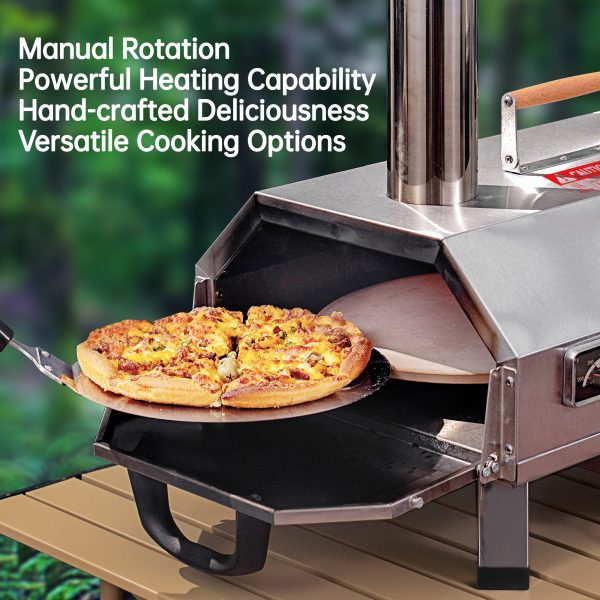 Semi-Automatic Silver 12 Outdoor Pizza Oven Portable Wood Fired Pizza Oven - Image 7