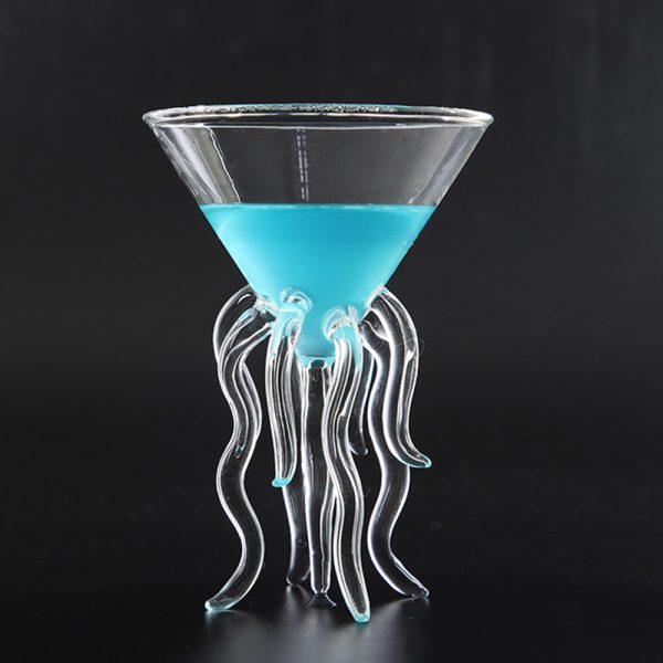 Octopus Cocktail Glass Transparent Jellyfish Glass Cup Juice Glass Goblet Conical Wine Champagne Glass