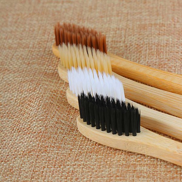 Personal Environmental Bamboo Charcoal Toothbrush For Oral Health Low Carbon Medium Soft Bristle Wood Handle Toothbrush