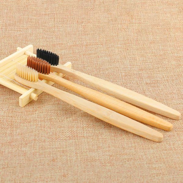 Personal Environmental Bamboo Charcoal Toothbrush For Oral Health Low Carbon Medium Soft Bristle Wood Handle Toothbrush - Image 3