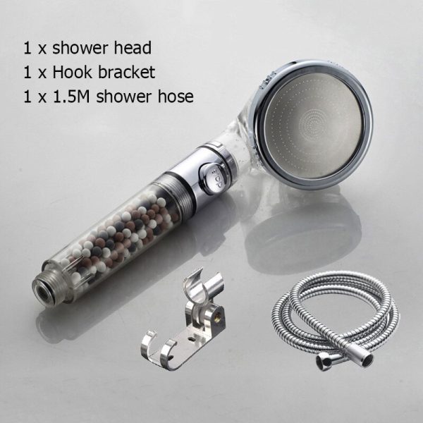 New Tourmaline balls Filter Shower Head Water saving 3 Modes adjustable SPA shower head on/off button high pressure shower - Image 10