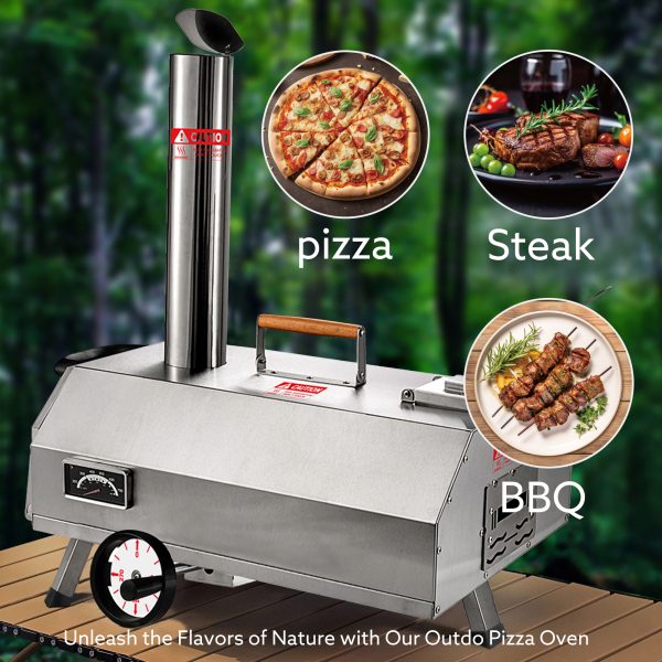 Semi-Automatic Silver 12 Outdoor Pizza Oven Portable Wood Fired Pizza Oven - Image 5