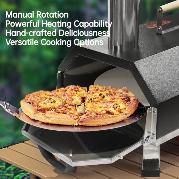 Semi-Automatic Black 12 Outdoor Pizza Oven Portable Wood Fired Pizza Oven Outdoor - Image 9