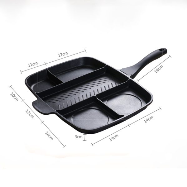 Frying Pan 5 in 1 Magic Grill Pan Master Pan Non-Stick Divided Grill Pan Fry Oven Skillet Cookware Kitchen Accessories - Image 5