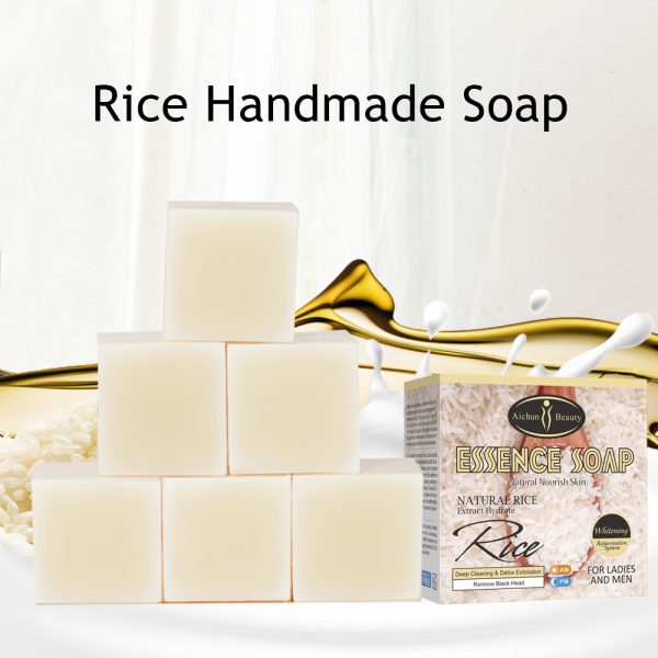 Rice Handmade Soap Body Skin Brightening Moisturizing 100g Handmade Soap Melaninsoap - Image 2