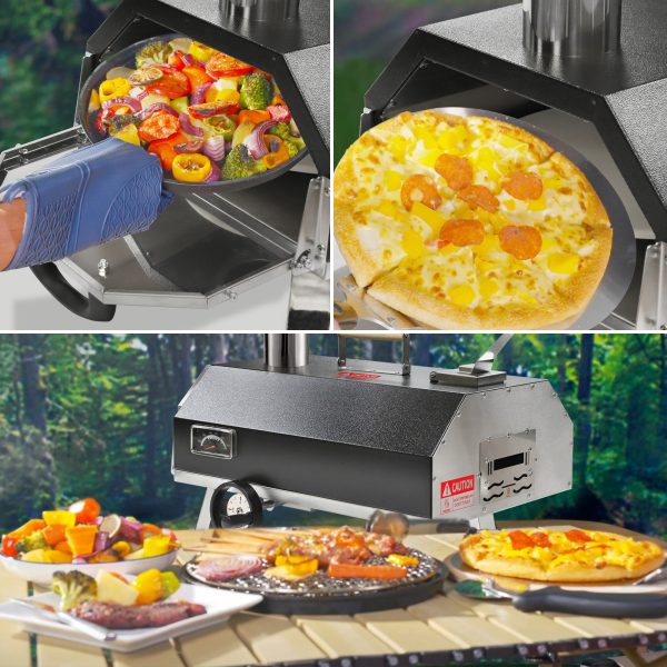 Semi-Automatic Black 12 Outdoor Pizza Oven Portable Wood Fired Pizza Oven Outdoor - Image 3