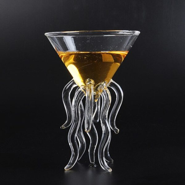 Octopus Cocktail Glass Transparent Jellyfish Glass Cup Juice Glass Goblet Conical Wine Champagne Glass - Image 7