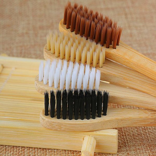 Personal Environmental Bamboo Charcoal Toothbrush For Oral Health Low Carbon Medium Soft Bristle Wood Handle Toothbrush - Image 2