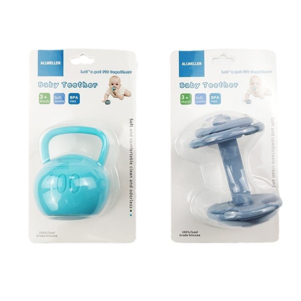 Food grade soothing kettlebell barbell gum detachable baby anti eating hand wear-resistant bite - Image 13