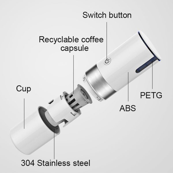 Portable Capsule Coffee Machine Kitchen Household Stainless Steel Automatic American Coffee Machine - Image 3