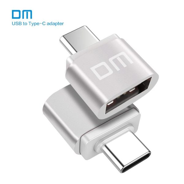 Free shipping DM Type-C Adapter silver USB C Male to USB2.0 Femail USB OTG converter for devices with typec interface