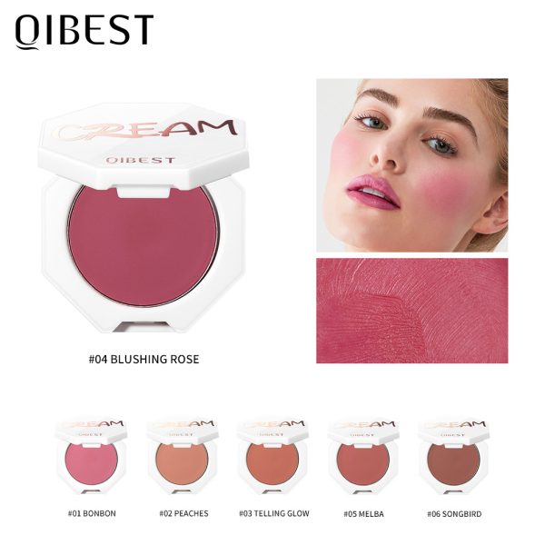 QIBEST Velvet Blush Cream Moist And Delicate Natural Repairing Rouge Cream Blush Powder Cream Is Easy To Color - Image 5