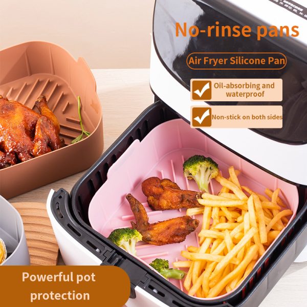 New Square Air Fryer Grill Pan BBQ Pad Air Fryer Silicone Pot