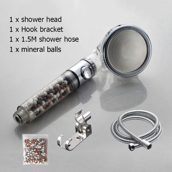 New Tourmaline balls Filter Shower Head Water saving 3 Modes adjustable SPA shower head on/off button high pressure shower - Image 14