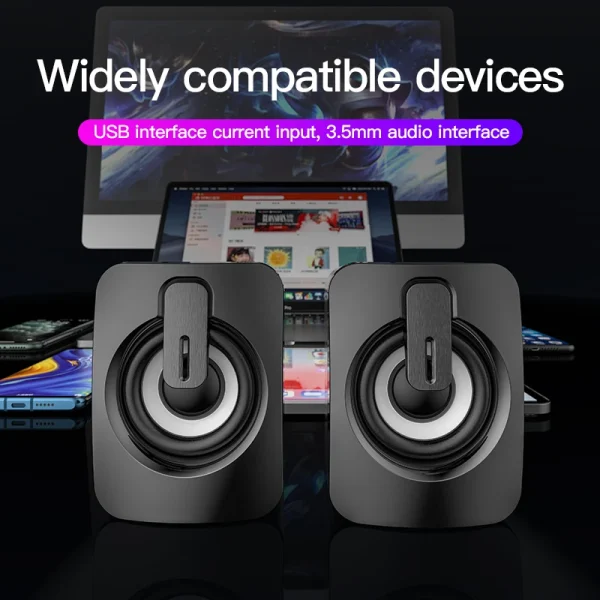 Mini Computer Speaker USB Wired Speakers 3D Stereo Sound Surround Loudspeaker For PC Laptop Notebook Not bluetooth Loudspeakers - Image 2