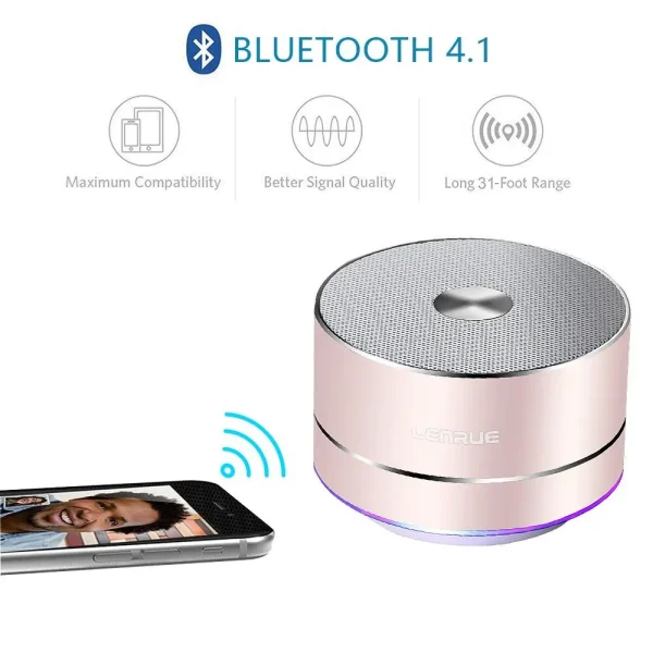 LENRUE Portable Wireless Bluetooth Speaker Stereo Portable Led Speakers with Built Mic MP3 MINI Subwoof Smart Column Loudspeaker - Image 4