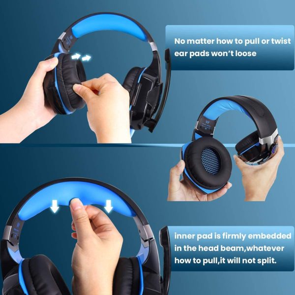 G2000 Head Mounted Gaming Earphones with Wired Illumination Heavy Bass Earphones Computer Esports PS4 Earphones - Image 4