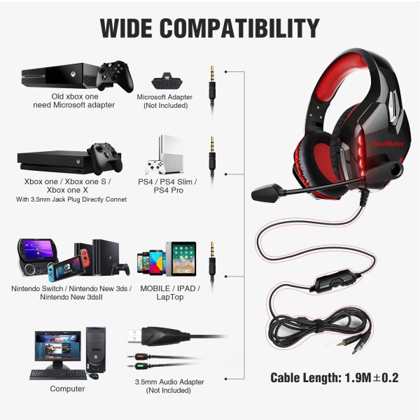 S11 Head mounted Gaming Chicken Earphones Wired Control Esports Earphones Luminous Computer Earphones - Image 3