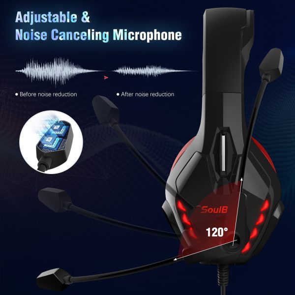 S11 Head mounted Gaming Chicken Earphones Wired Control Esports Earphones Luminous Computer Earphones - Image 5