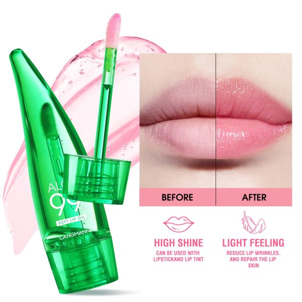 langmannni  Aloe vera lip gloss, temperature-sensitive color-changing lip glaze, moisturizing and protective lipstick, lip oil - Image 4