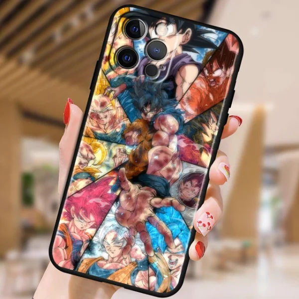 Japanese Art D-Dragon Ball Z For Apple iPhone 15 14 13 12 Pro Max Mini 11 Pro XS Max X XR 6 7 8 Plus SE 2020 Black Phone Case - Image 8