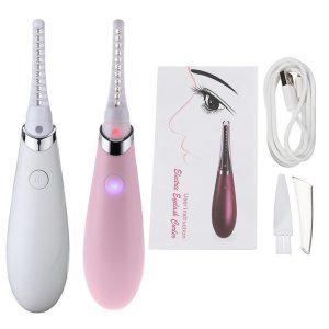 Mini USB Rechargeable Electric Heated Eyelash Long-Lasting Electric Ironing Eyelash Curler Device For Beauty Gift