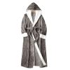 Couple's sleeping robe European size extra long plus fat hooded men's and women's bathrobe - Image 5