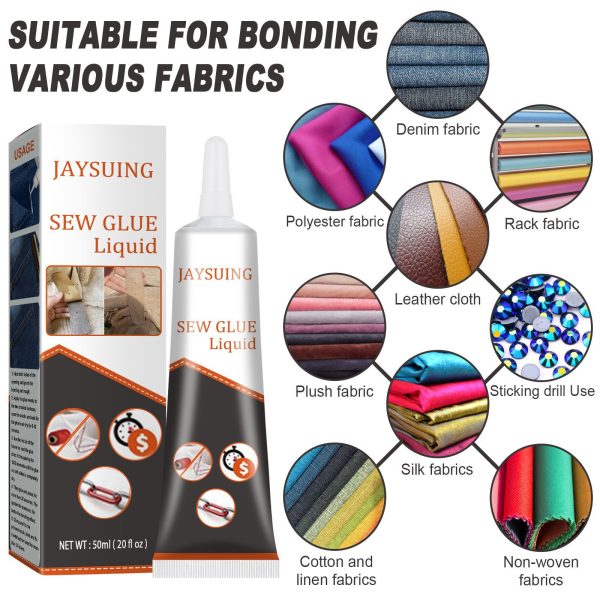 Jaysuing Cloth Repair Glue White Seam Glue Clothing Repair Glue Washable Ironing Cloth Adhesive Glue - Image 2