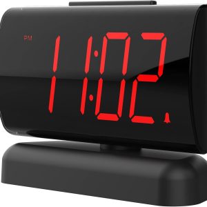 GING YHAU alarm clock large digital rotating base 2-level brightness digital clock bedroom bedside alarm clock