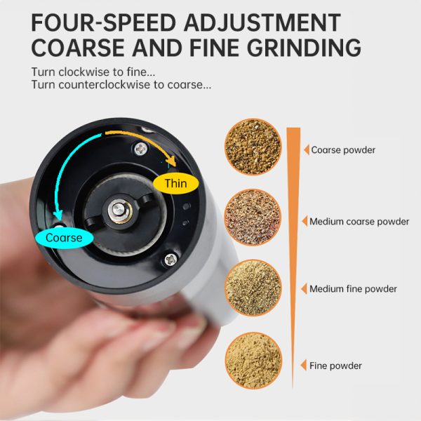 USB Charging Electric Pepper & Sea Salt Grinder with Base and Double Support for Easy Charging and Use - Image 6