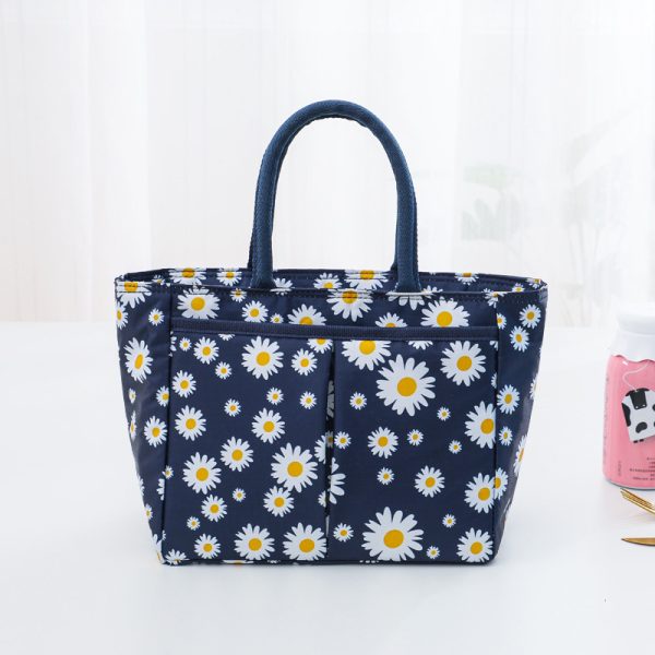New Fresh And Fresh Small Daisy Printing Portable Lunch Box Bag Multi-Function Insulation Bag Can Be Customized Ice Pack Fashion Lunch Bag - Image 3